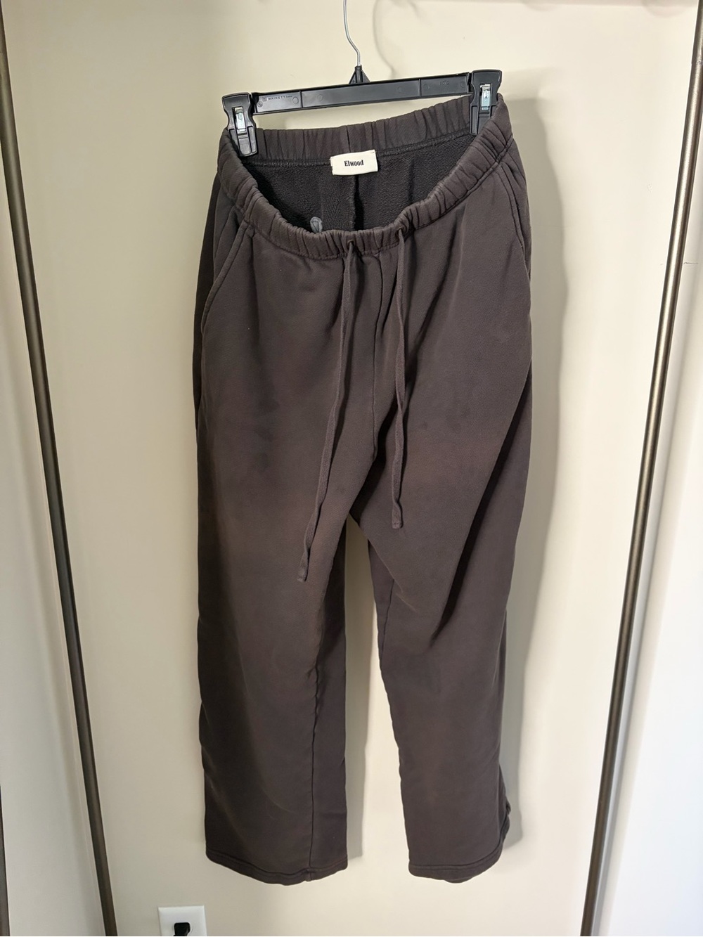 Elwood Relaxed Sweatpants Washed Charcoal Gray Size S Drawstring